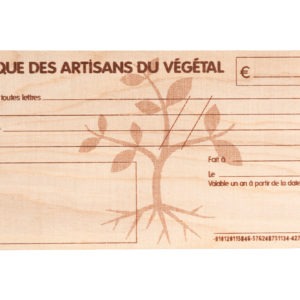 chèque cadeau en bois